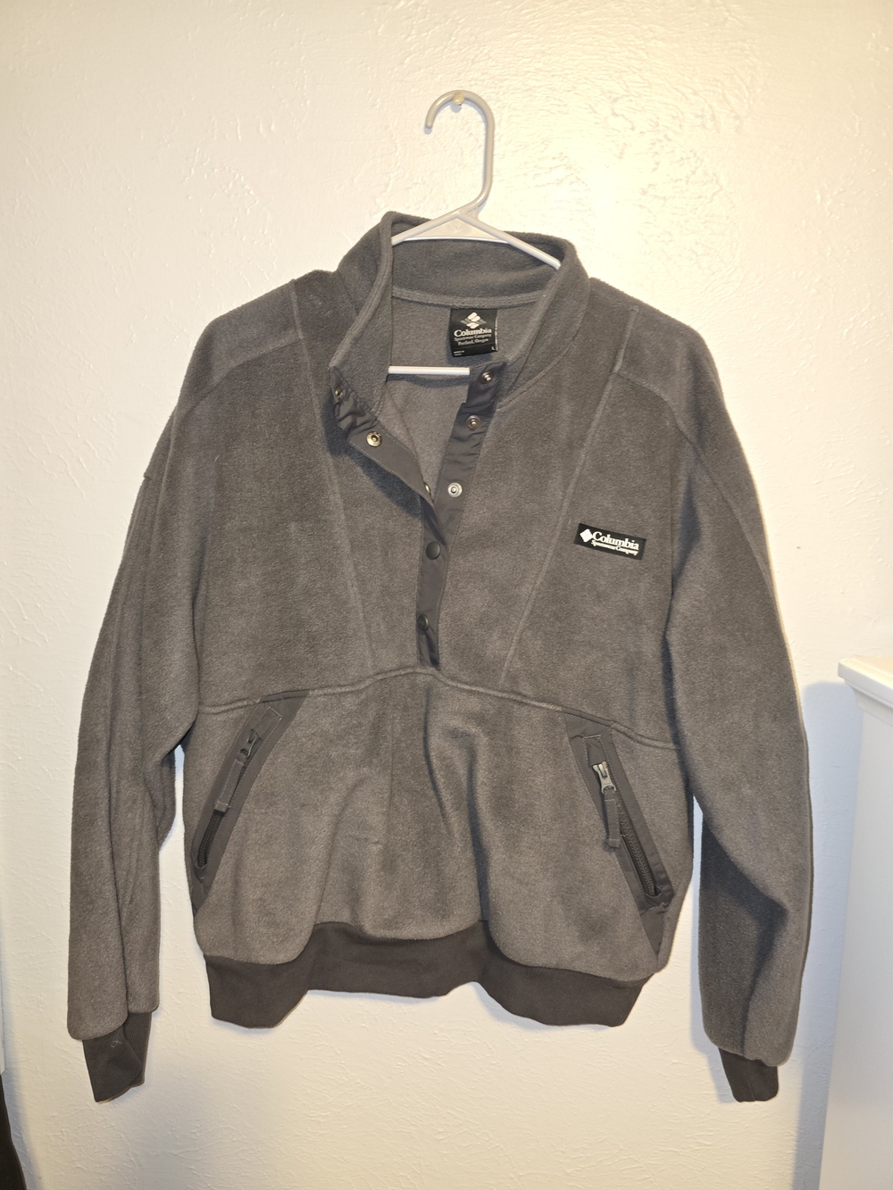 Columbia Gray Lightweight Fleece Pullover Jacket